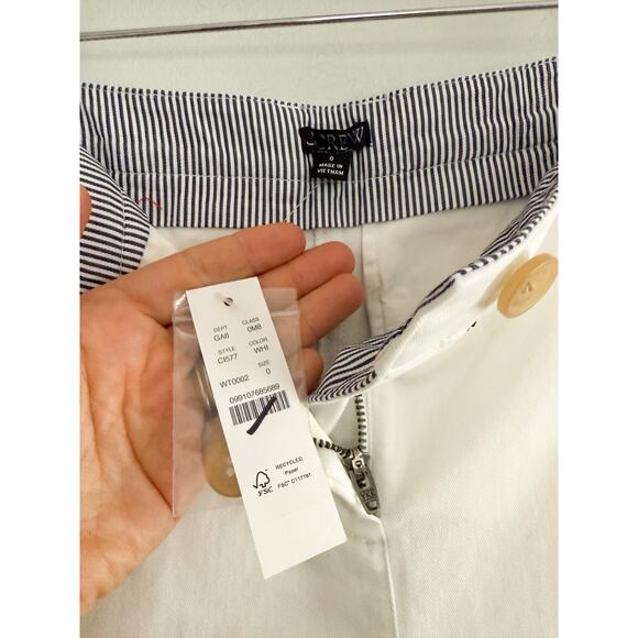 J.Crew | NWT 4" heritage chino short in White | Sz 0 - Picture 6 of 10